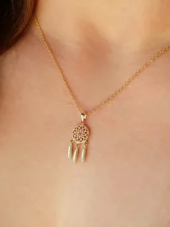 Clearance 45870 Augusta Jewellery Gold Plated Necklace - Mini Dreamcatcher