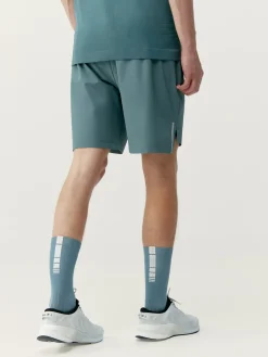 Hot AGENCY01 Born Living Yoga Natron Double Layer Short - Grey Green/Road Grey