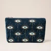 Outlet ELIZAB01 Elizabeth Scarlett Velvet Everyday Pouch - Ink Blue Mystical Eye