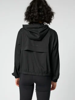 Clearance EASEDK01 Girlfriend Collective Allie Hooded Windbreaker - Black