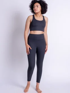 Outlet EASEDK01 Girlfriend Collective Compressive Rib High-Rise 7/8 Leggings - Black
