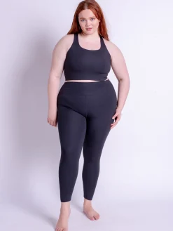 Outlet EASEDK01 Girlfriend Collective Compressive Rib High-Rise 7/8 Leggings - Black