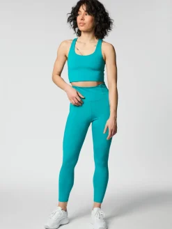Clearance EASEDK01 Girlfriend Collective Compressive High Rise 7/8 Legging Peacock