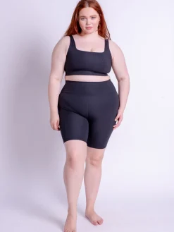 Best EASEDK01 Girlfriend Collective Compressive Rib Bike Short - Black