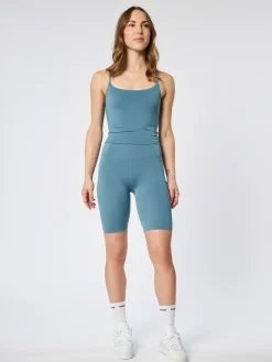 Discount EASEDK01 Girlfriend Collective Float High Rise Bike Shorts - Wave