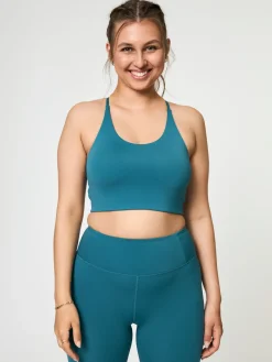 New EASEDK01 Girlfriend Collective Float Cleo Halter Bra - Dark Ixia