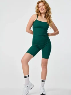 Sale EASEDK01 Girlfriend Collective Rib High-Rise Bike Shorts - Rainforest