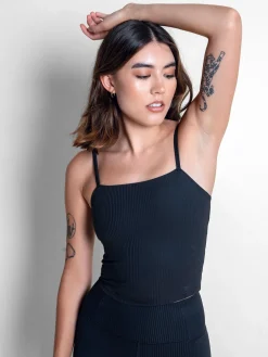 EASEDK01 Girlfriend Collective Rib Cami Top - Black