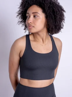 Discount EASEDK01 Girlfriend Collective Rib Paloma Bra - Black