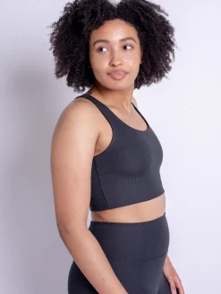 Discount EASEDK01 Girlfriend Collective Rib Paloma Bra - Black