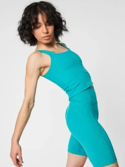 Hot EASEDK01 Girlfriend Collective Tommy Square Neck Tank - Peacock