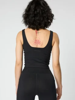 Best EASEDK01 Girlfriend Collective Tommy Square Neck Tank - Black