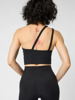 New EASEDK01 Girlfriend Collective Uma One-Shoulder Bra - Black