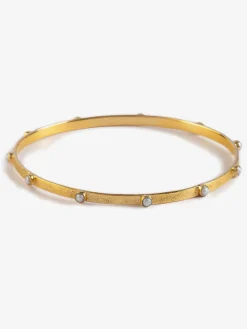 GODDES01 Goddess Charms Crown Chakra Bangle - Pearl