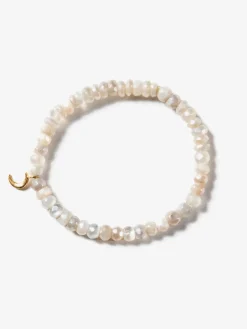 New GODDES01 Goddess Charms Moon Stone Bracelet - Pearl
