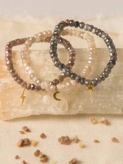 Online GODDES01 Goddess Charms Moon Stone Bracelet - Smoke