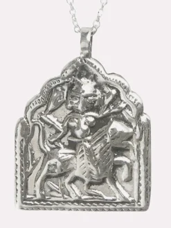 GODDES01 Goddess Charms Warrior Goddess Pendant Necklace - Silver