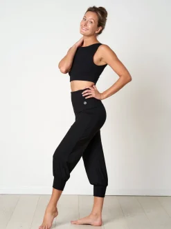Discount FINEKN03 Gossypium Aspire Cropped Harem Pants - Black