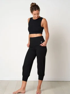 Discount FINEKN03 Gossypium Aspire Cropped Harem Pants - Black