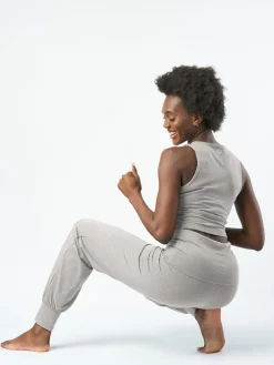 Hot FINEKN03 Gossypium Aspire Harem Pants - Marl Grey