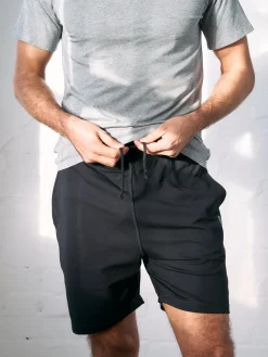 Sale FINEKN03 Gossypium Men's Drawstring Shorts - Black