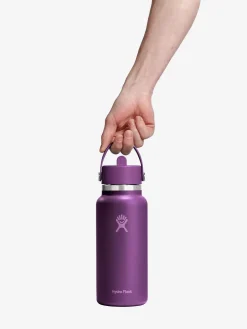 Outlet HYDROF01 Hydro Flask 946ml (32oz) Wide Mouth Bottle with Flex Straw Cap - Beachplum