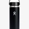 Sale HYDROF01 Hydro Flask 591ml (20oz) Wide Mouth Bottle with Flex Sip Lid - Black