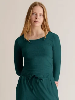New KOMOD01 Komodo Darcey Long Sleeved Organic Cotton Top - Teal