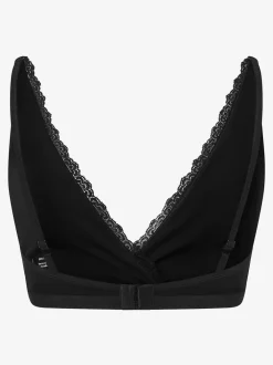 Discount KOMOD01 Komodo Margot Organic Cotton Lace-Trim Bra - Black