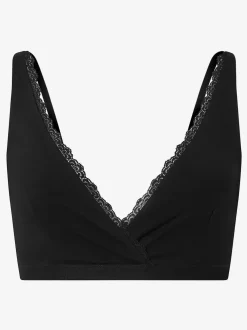Discount KOMOD01 Komodo Margot Organic Cotton Lace-Trim Bra - Black
