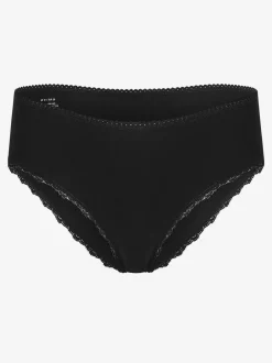 Hot KOMOD01 Komodo Paloma Organic Cotton Lace-Trim Briefs - Black