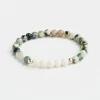 Clearance YANTRA01 Mala Bead Bracelet - Tree Agate & Mother of Pearl