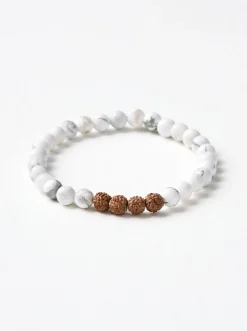 New YANTRA01 Mala Bead Bracelet - White Howlite