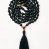 Clearance YANTRA01 Mala Bead Necklace - Black Lava