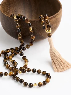 Clearance YANTRA01 Mala Bead Necklace - Tiger's Eye
