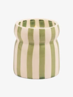 New DESIGN01 Paddywax Cabana Striped Ceramic Candle - Bora Bora