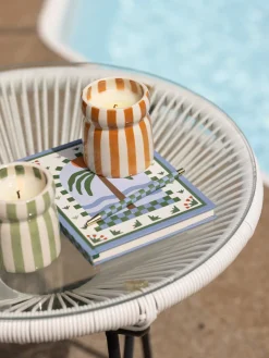 Hot DESIGN01 Paddywax Cabana Striped Ceramic Candle - Sienna Sunset