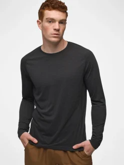 Online ALPINE01 prAna Mission Trails L/S Tee - Black Heather