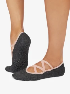 New YOGAMA02 Tavi Noir Luanna Grip Socks - Petal Melange Stripe