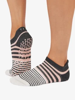 Clearance YOGAMA02 Tavi Noir Savvy Grip Socks - Petal Melange Stripe
