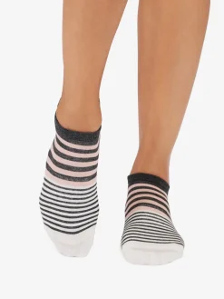Clearance YOGAMA02 Tavi Noir Savvy Grip Socks - Petal Melange Stripe