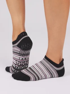 Discount YOGAMA02 Tavi Noir Savvy Grip Socks - Fig Stripe