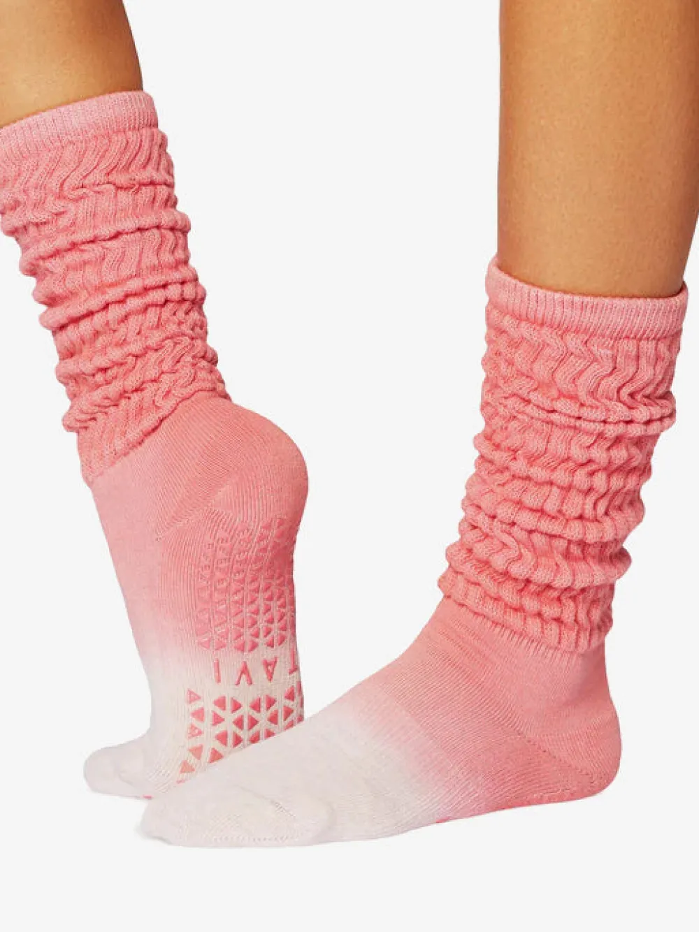Discount YOGAMA02 Tavi Noir Stacy Grip Socks - Hot Coral Ombre