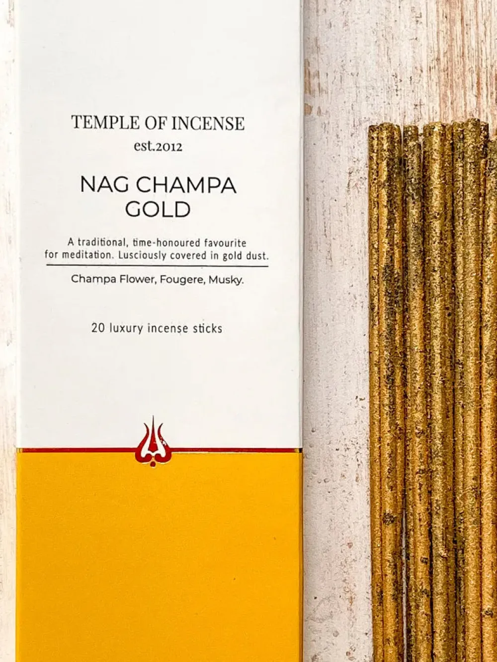 Hot TEMPLE01 Temple of Incense - Nag Champa Gold Incense Sticks