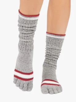 New YOGAMA02 ToeSox Full Slouch Grip Socks - Snowdrift