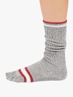 New YOGAMA02 ToeSox Full Slouch Grip Socks - Snowdrift