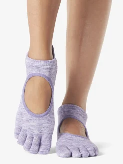 New YOGAMA02 Toesox Full Toe Bellarina Grip Socks - Heather Purple