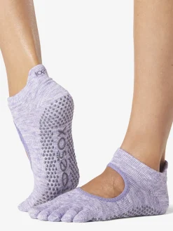 New YOGAMA02 Toesox Full Toe Bellarina Grip Socks - Heather Purple