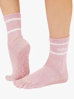 Outlet YOGAMA02 ToeSox Full Toe Crew Grip Socks - Camellia Heather