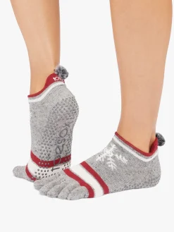 Discount YOGAMA02 ToeSox Full Toe Low Rise Grip Socks - Snowdrift